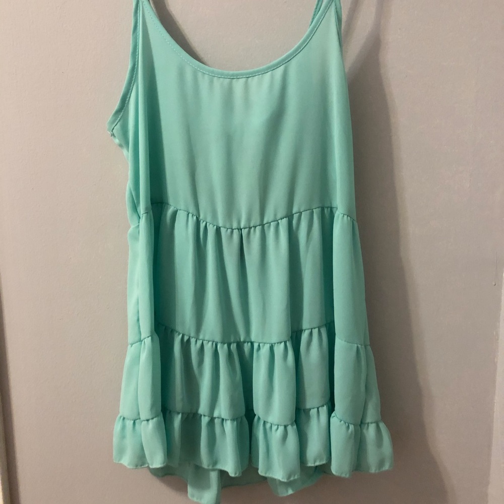 Flowy Mint Babydoll Flared Top